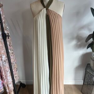 Elegant Multicolor Halter Maxi Dress